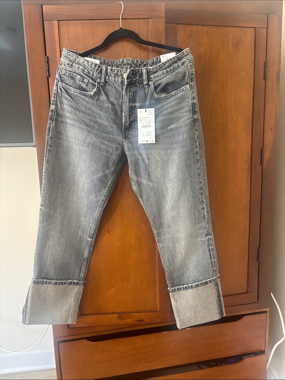 Zara Women's Washed Gray Relaxed Jeans